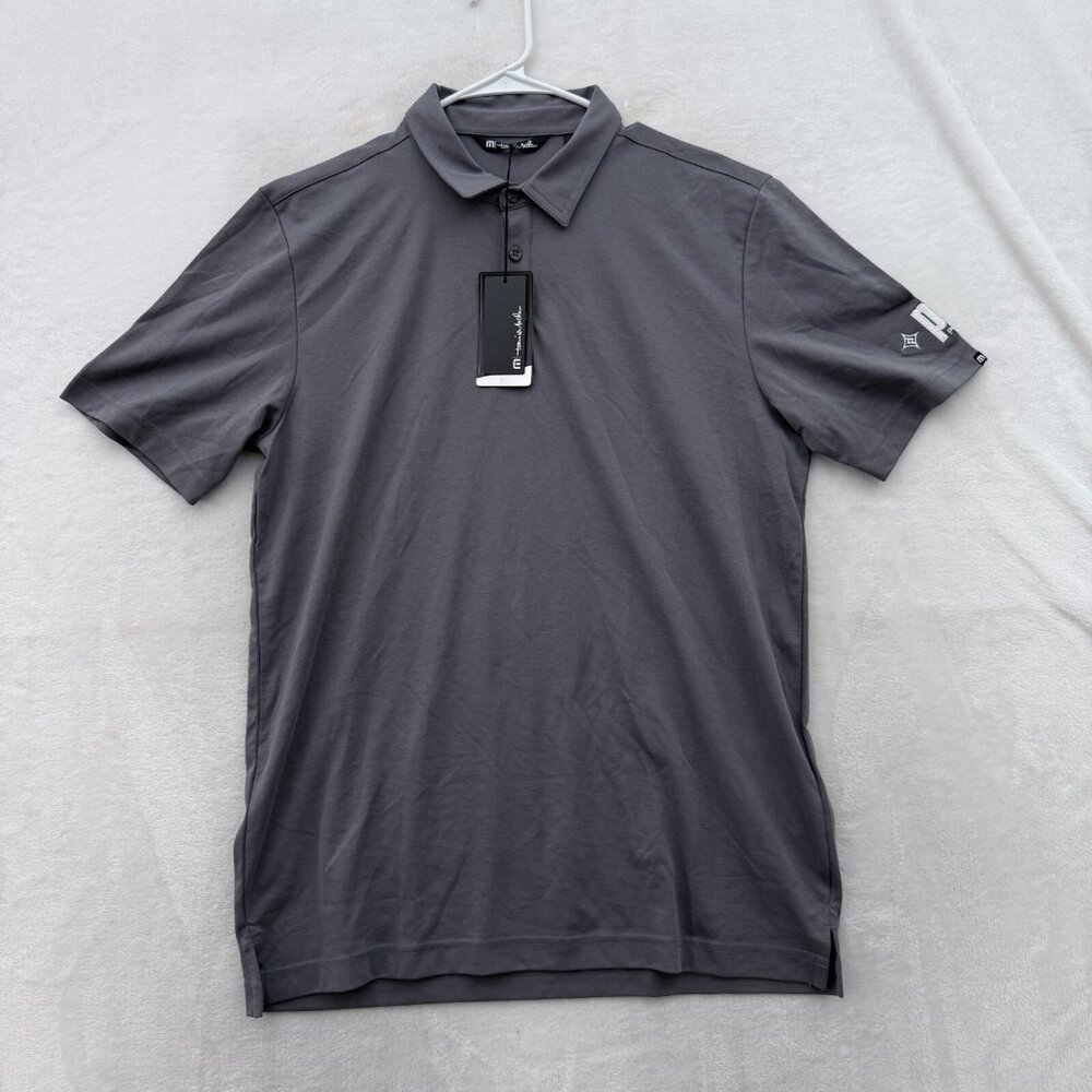 Travis Mathew Polo Shirt Mens L Gray Golf Performance Sports Oceanside Solid